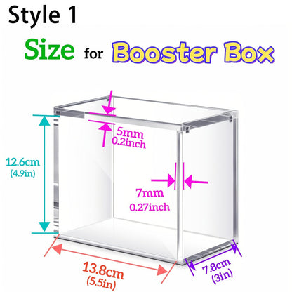 Stackable Acrylic Display Case for ETB & Booster Box – 5mm Thick Clear Magnetic Closure Protective Case for Pokemon Elite Trainer Box, Trading Cards, Collectibles & Sports Memorabilia
