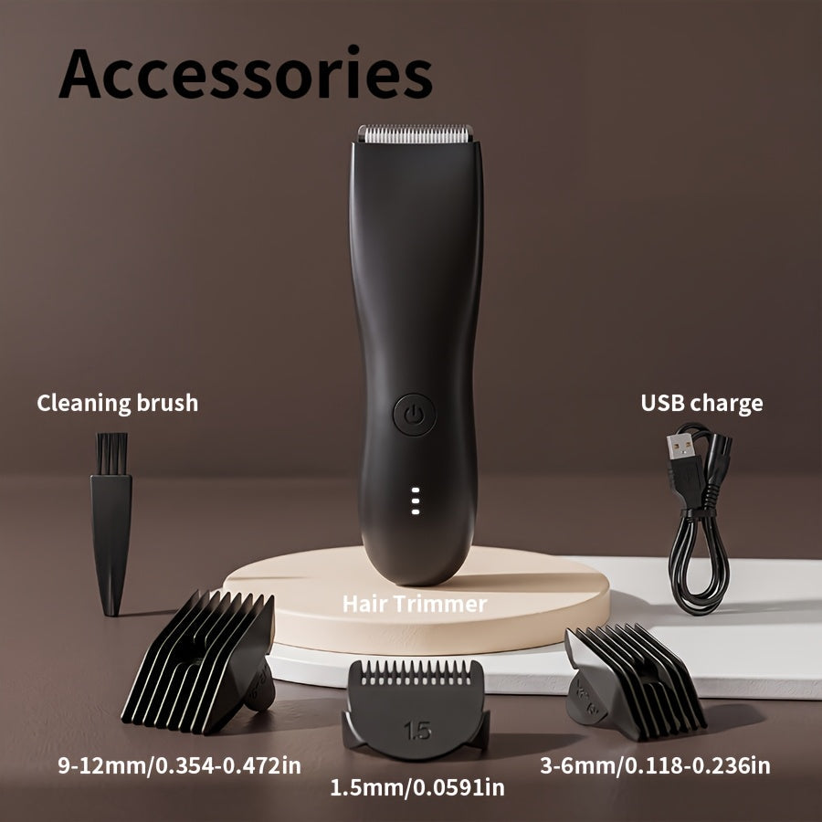 Bikini Trimmer for Women & Groin Trimmer for Men IPX6 Waterproof Body Hair Trimmer Replaceable Ceramic Blades Limit Comb Electric Manscaping Groomer Black Green Purple Pink
