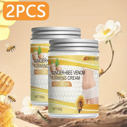 Body Firming Cream for Women - Ginger & Bee Venom Tightening Lotion with Glycerin, Aloe Vera & Vitamin E, Targets Abdomen Arms Legs Waist, All Skin Types, 2-Pack 3.52oz