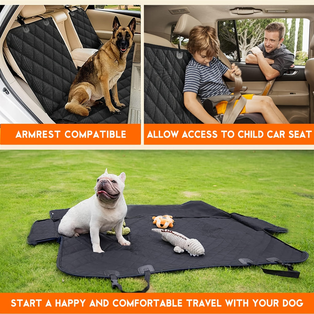 Back Seat Cover, Split Bench for Cars, Trucks, Suvs, Easy Cleanup Car Seat Protector, Compatible for Armrest, Washable, Non-Slip Rear Seat Cover