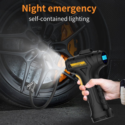 Portable Tire Inflator Air Compressor 150 PSI Cordless with Auto-Shutoff Digital Pressure Gauge LED Light Wireless USB Charging for Car Motorcycle Bike Ball
