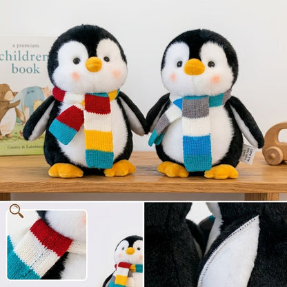 Penguin Stuffed Animal Plush Toy with Scarf – Cute Soft Penguin Plush Doll for Desktop Sofa Shelf Decor, Birthday Valentine's Day Thanksgiving Christmas Gift for Kids & Adults