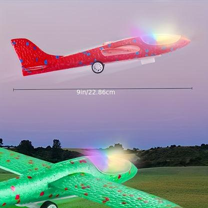 Foam Airplane Launcher Toy Set with 3 Foam Planes & Catapult – 2 Flight Modes Outdoor Flying Glider Toy for Kids Boys Girls Ages 3+, Birthday Gift