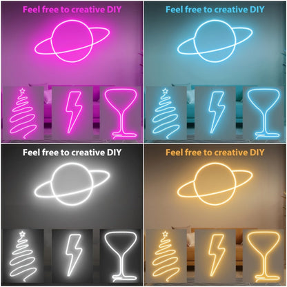 Neon LED Strip Lights 10m 32.8ft IP65 Waterproof with Power Adapter, 24V Flexible Neon Light Strip in White, Warm White, Ice Blue & Pink, for Bedroom, Living Room, Kitchen, Staircase, Indoor & Outdoor Decor