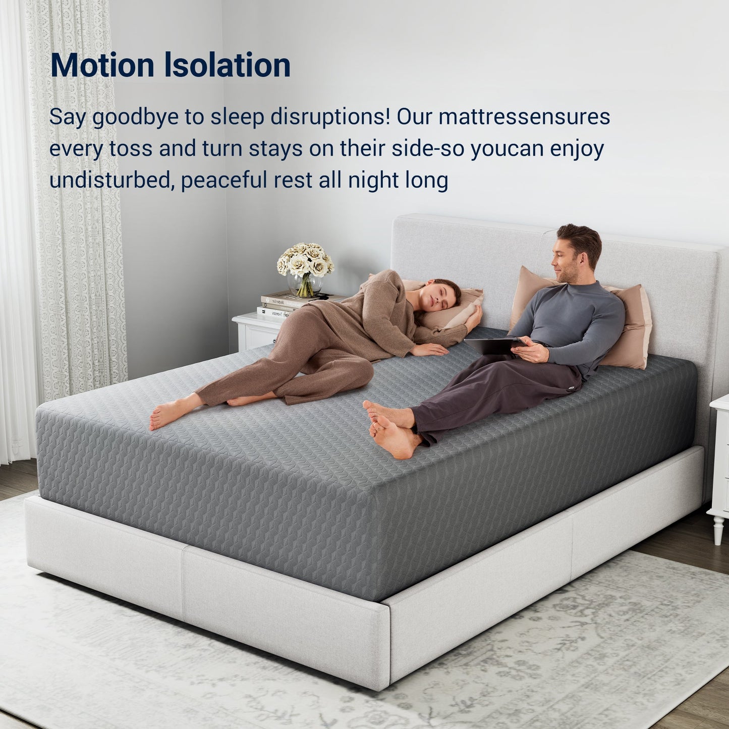 Double-Sided Bamboo Mattress with Memory Foam for Bedroom Comfort and Support detail image - detail view 15