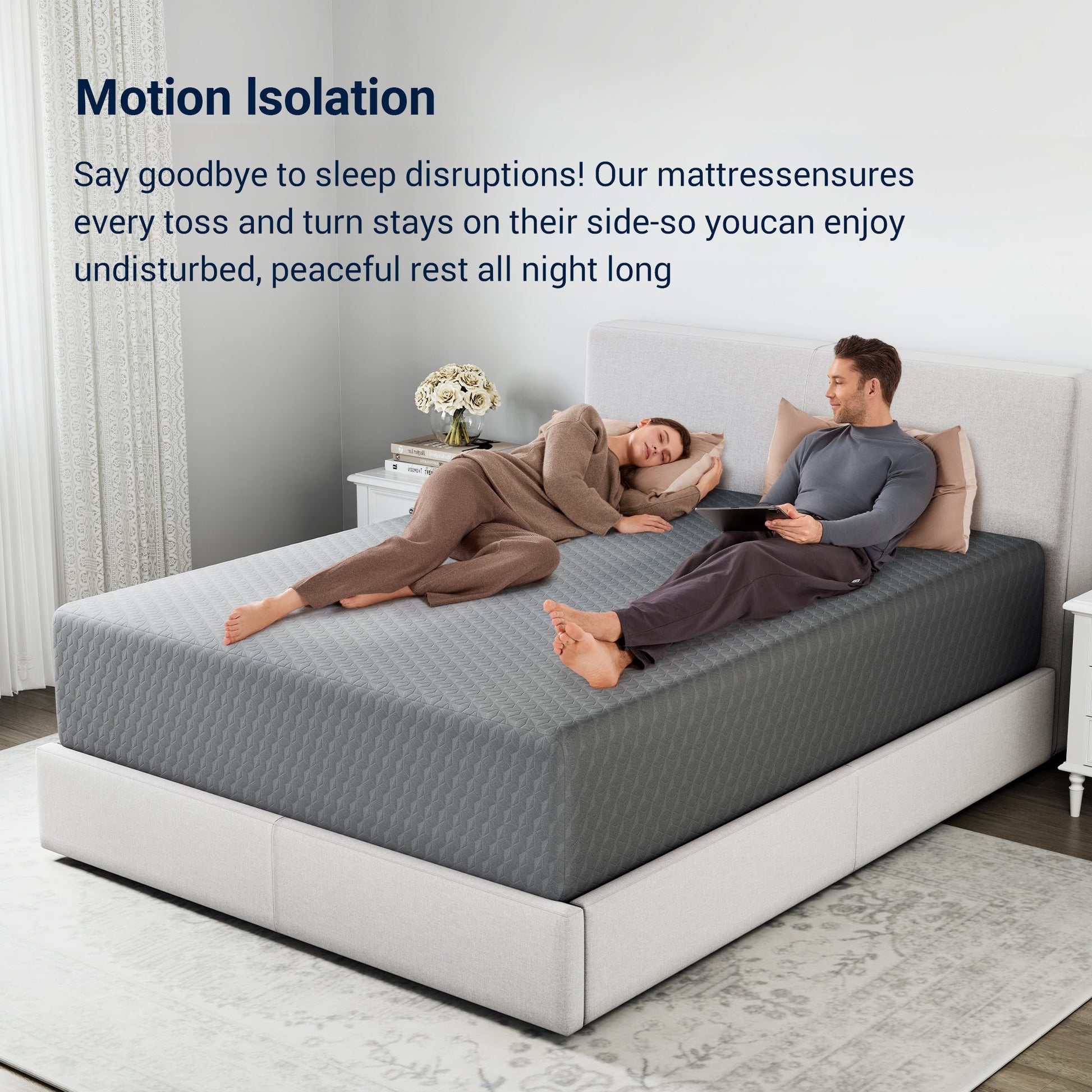 Double-Sided Bamboo Mattress with Memory Foam for Bedroom Comfort and Support detail image - detail view 15