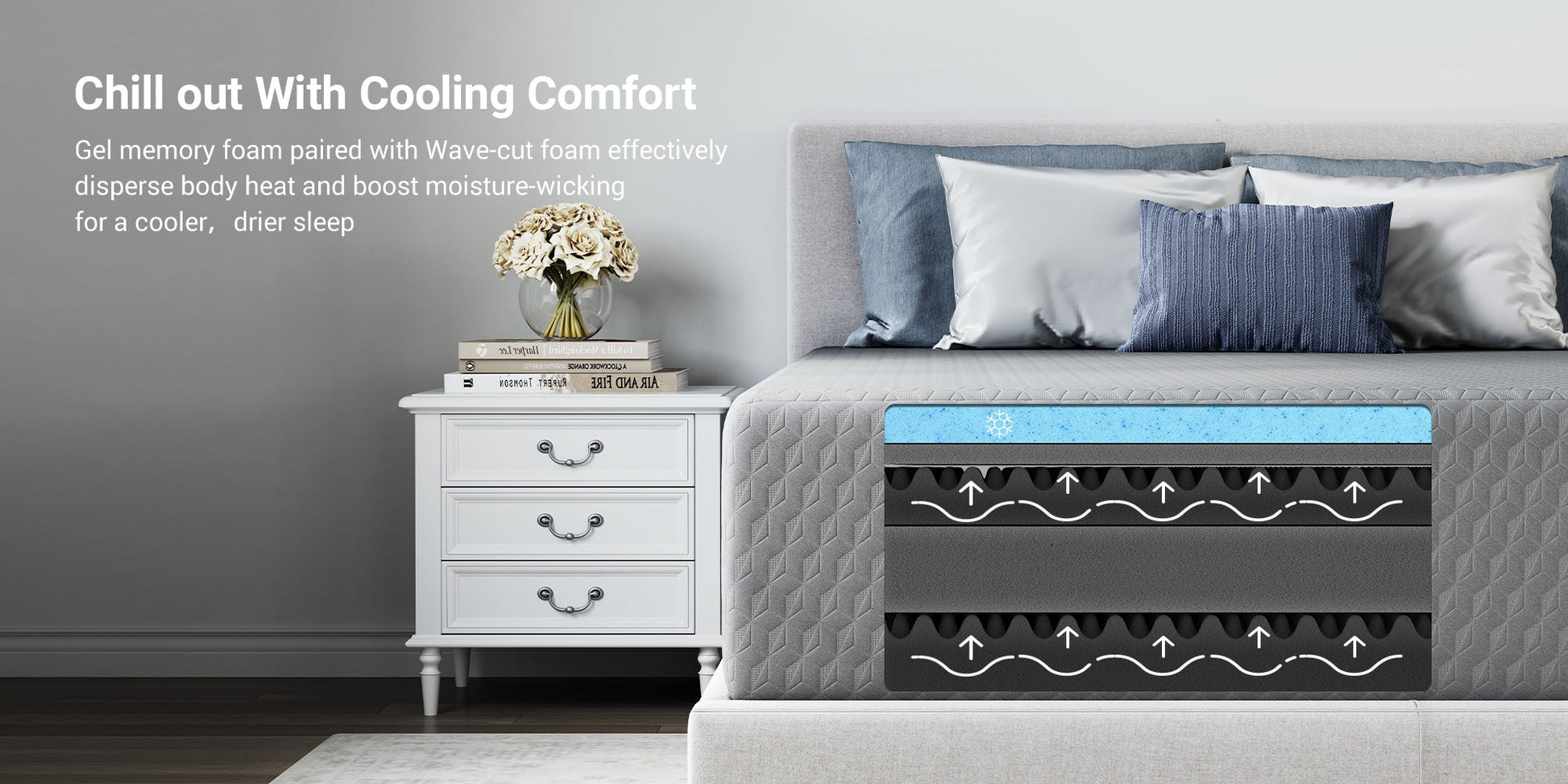 Double-Sided Bamboo Mattress with Memory Foam for Bedroom Comfort and Support detail image - detail view 23