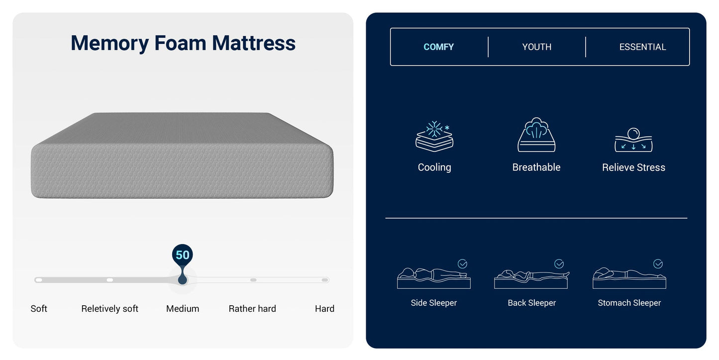 Double-Sided Bamboo Mattress with Memory Foam for Bedroom Comfort and Support detail image - detail view 25
