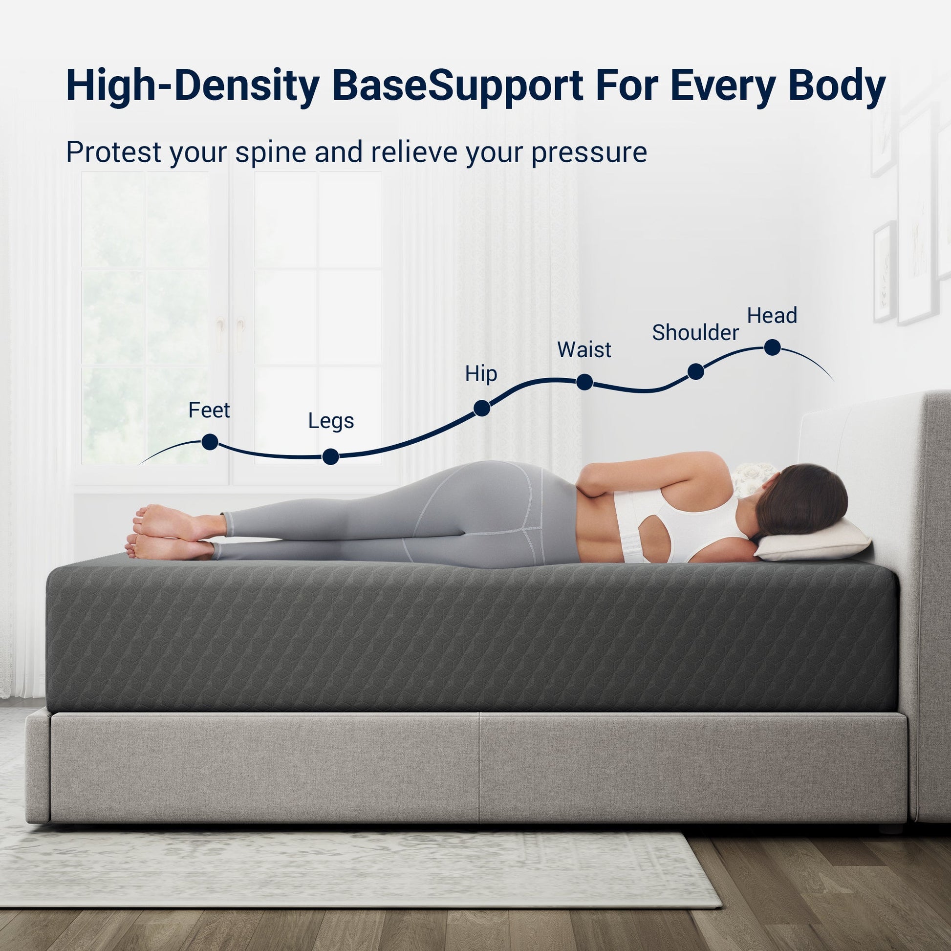 Double-Sided Bamboo Mattress with Memory Foam for Bedroom Comfort and Support detail image - detail view 7