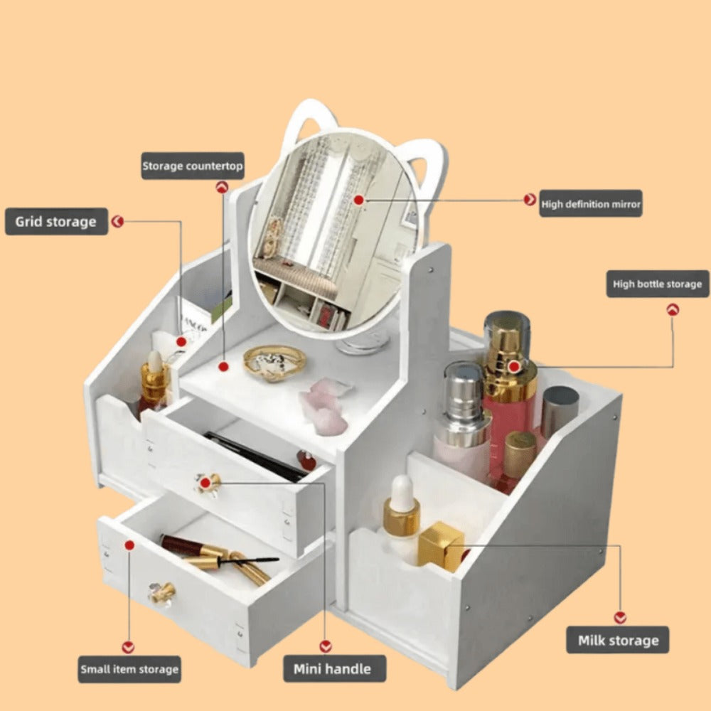 Dressing Table with Storage Drawers and Open Shelves for Living Room detail image - detail view 11
