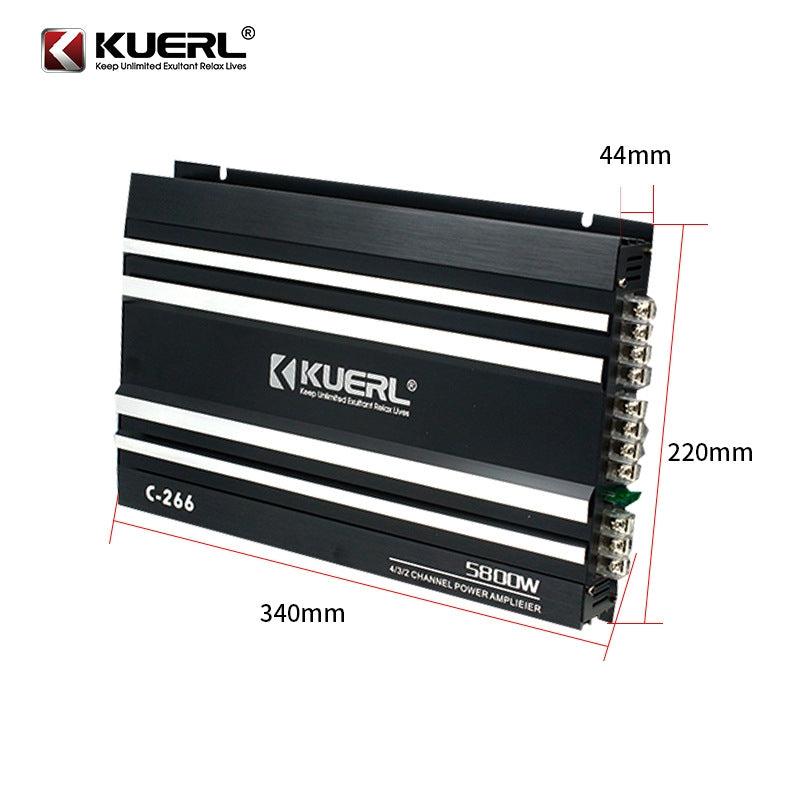 4-Channel Class D Car Stereo Amplifier - Aluminum Alloy Pure Bass Power Amp for 12V Trucks, Boats, UTVs & Motorcycles