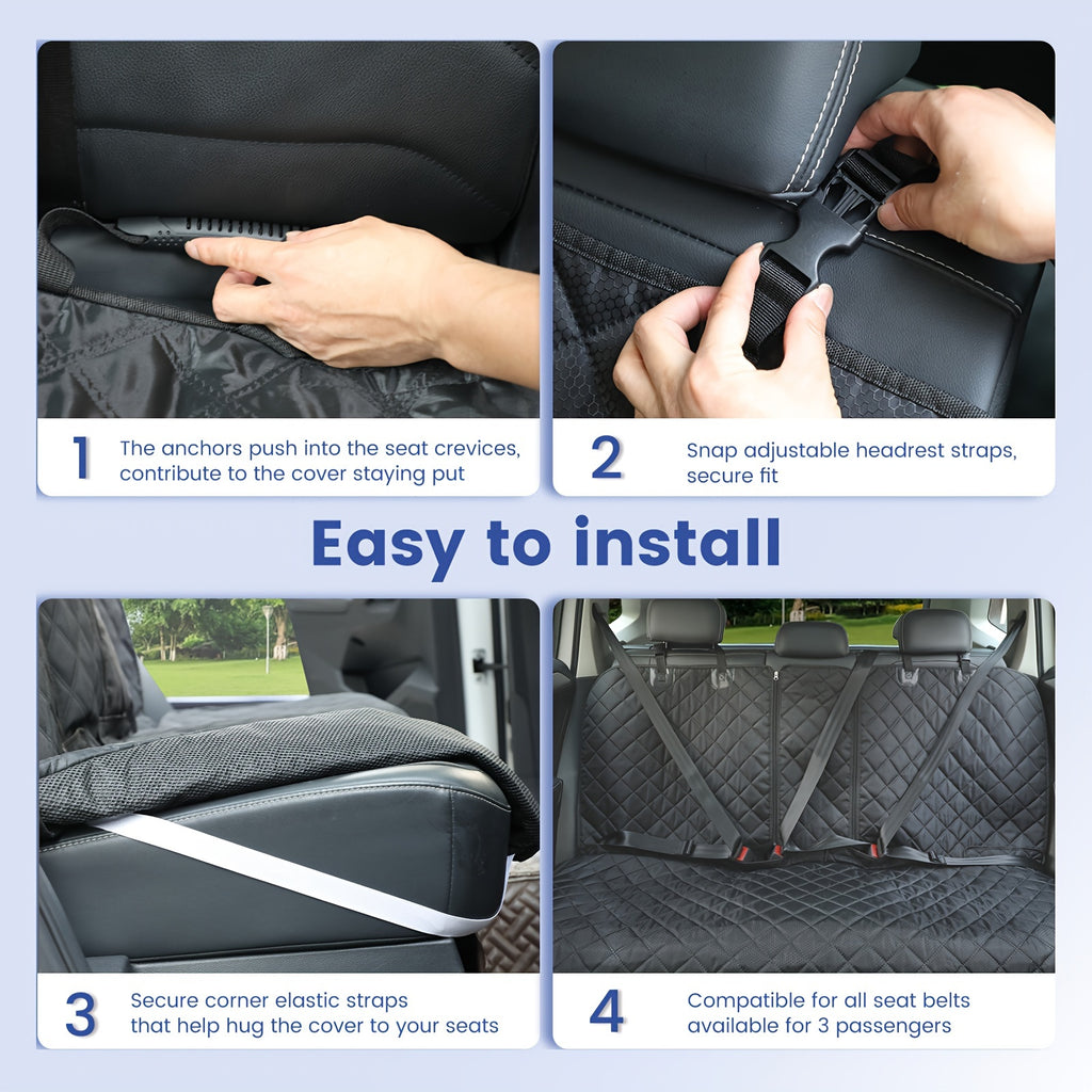 Bench Seat Covers Suitable for Cars, Trucks, And Suvs - Waterproof And Easy to Clean Car Seat Protectors, Perfect for Messy Kids And Drooling Pets (Black)