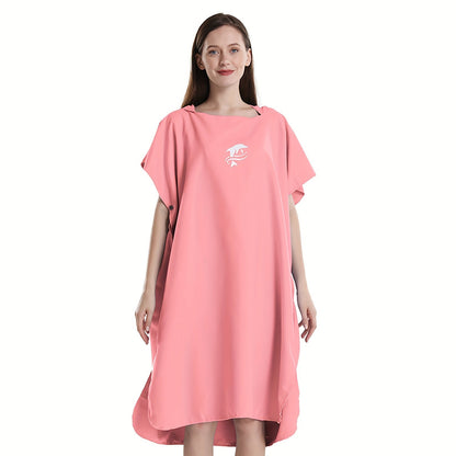 Quick-Dry Surf Poncho Towel Robe - Microfiber Beach Wrap with Shark Graphic, Super Absorbent Changing Robe for Swimming, Surfing & Travel, One Size Fits All, Machine Washable