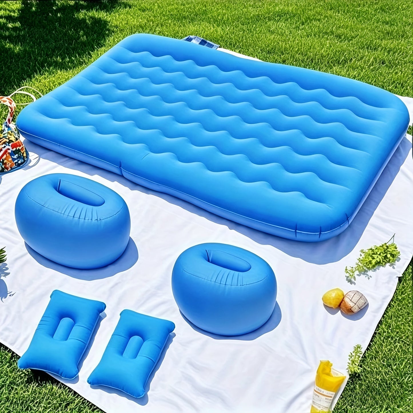 SUV Air Mattress Inflatable Car Bed Portable Camping Mattress Universal Flocked Blow Up Bed for SUV Trunk Back Seat with Storage Bag Repair Kit for Car Camping Travel Road Trip Multiple Colors