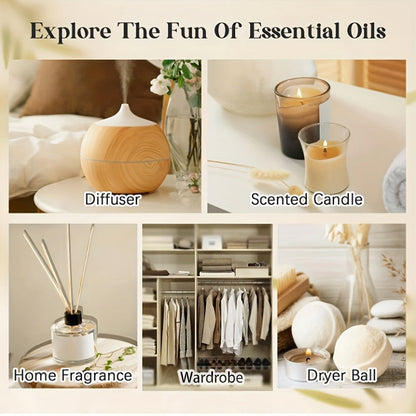 Fragrance Essential Oil Gift Set – Premium Hotel Scent Diffuser Oils for Candle Making, Aromatherapy & Home Fragrance | 12 or 24 Piece Set