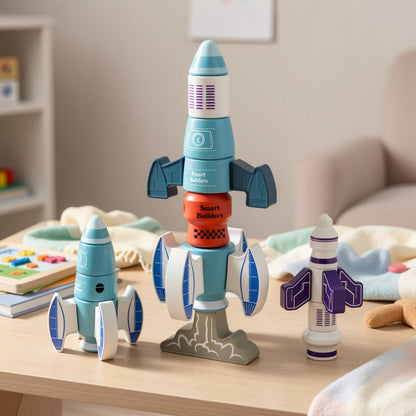 Magnetic Robot Building Toy for Kids Ages 3-5 – 33-Piece STEM Stacking Playset with Storage Box, Rocket Robot & Monster Styles, Magnet Construction Kit, Birthday Christmas Gift for Boys & Girls