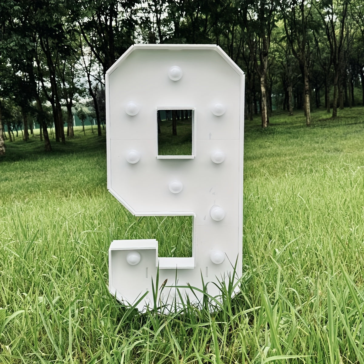 Giant LED Number Light 28.7 Inch Warm White – Illuminated Number Balloon Frame for Birthday Anniversary Graduation Party, PS Foam Board Digit Stand Photo Backdrop Decoration
