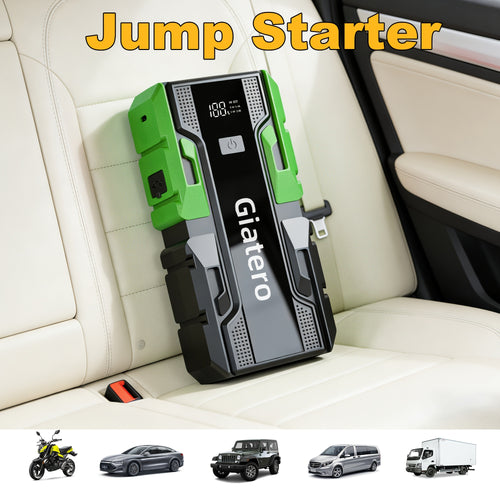 Heavy Duty Jump Starter 10000A with Air Compressor Tire Inflator – Portable 12V Emergency Battery Booster for Engines Up to 14.0L Gas / 12.0L Diesel, Cars, Trucks, SUVs & Motorcycles, Digital Display
