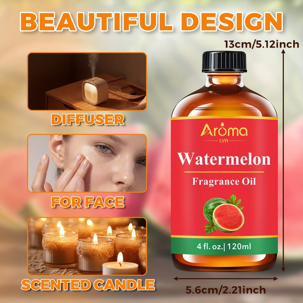 Fruit Fragrance Oil 4oz – Sweet Scented Oils for Diffuser, Candle Making, Soap, Massage & Hair Care | Strawberry, Blueberry, Peach, Watermelon, Cherry & More