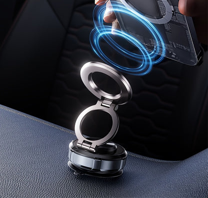 360° Magnetic Car Phone Mount – Rotatable Vacuum Dashboard Holder for MagSafe iPhone 16/15/14/13/11 Pro Max & Android, Universal Magnetic Phone Holder for Car, Gym & Smooth Surfaces