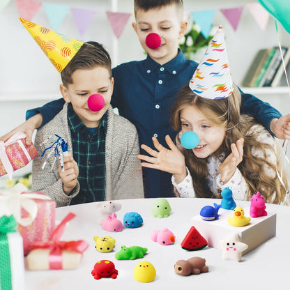 Mini Mochi Squishies 25 Pack – Assorted Animals & Fruit Squishy Toys for Kids Party Favors, Easter Eggs, Goodie Bags, Classroom Prizes & Birthday Gifts