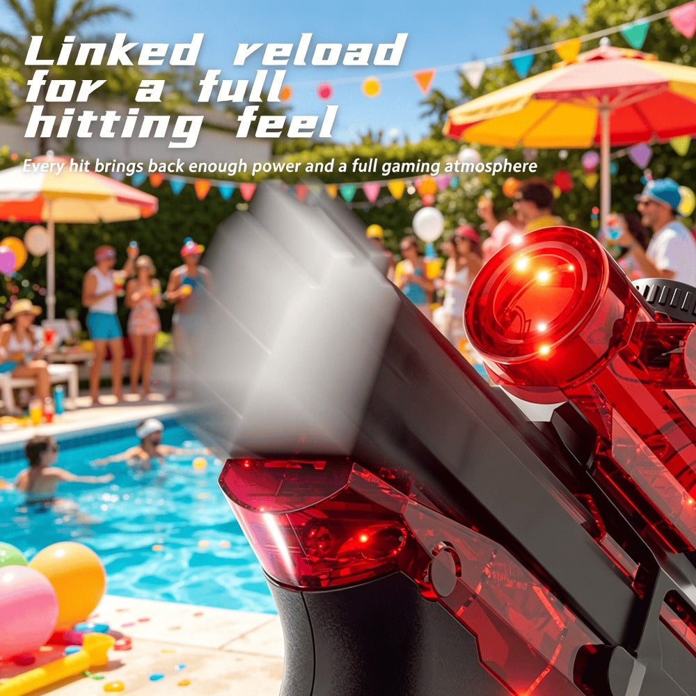 Light Up Water Spray Toy for Kids 2 Pack – Luminous Automatic Water Squirt Gun with LED Lights & Sound Effects, Outdoor Beach Pool Party Summer Water Game Favor Set Boys Girls Ages 3+
