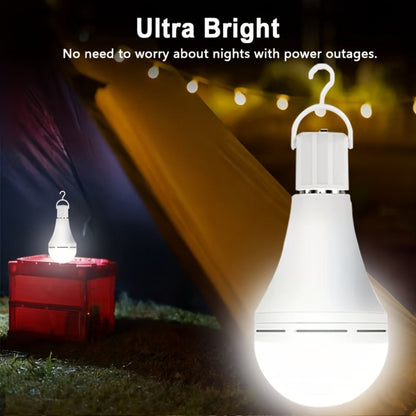 Rechargeable Emergency LED Bulb IP54 Waterproof 2000mAh 60W Equivalent 6000K with Hook – E27 E26 Universal Base Wireless Portable Auto-On for Home Office Camping Outdoor Power Outage, 4 8 10 12 Pack