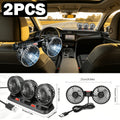 Car Fan, Car Small Air Conditioner, Double-headed Rear Exhaust Fan, Strong Wind, 5 Blades, 360-degree Rotation, Extra Large Air Volume, Subwoofer Operation, Easy Clip Installation, Foldable Hidden Under Headrest, Disassembly for Multi-scene Use