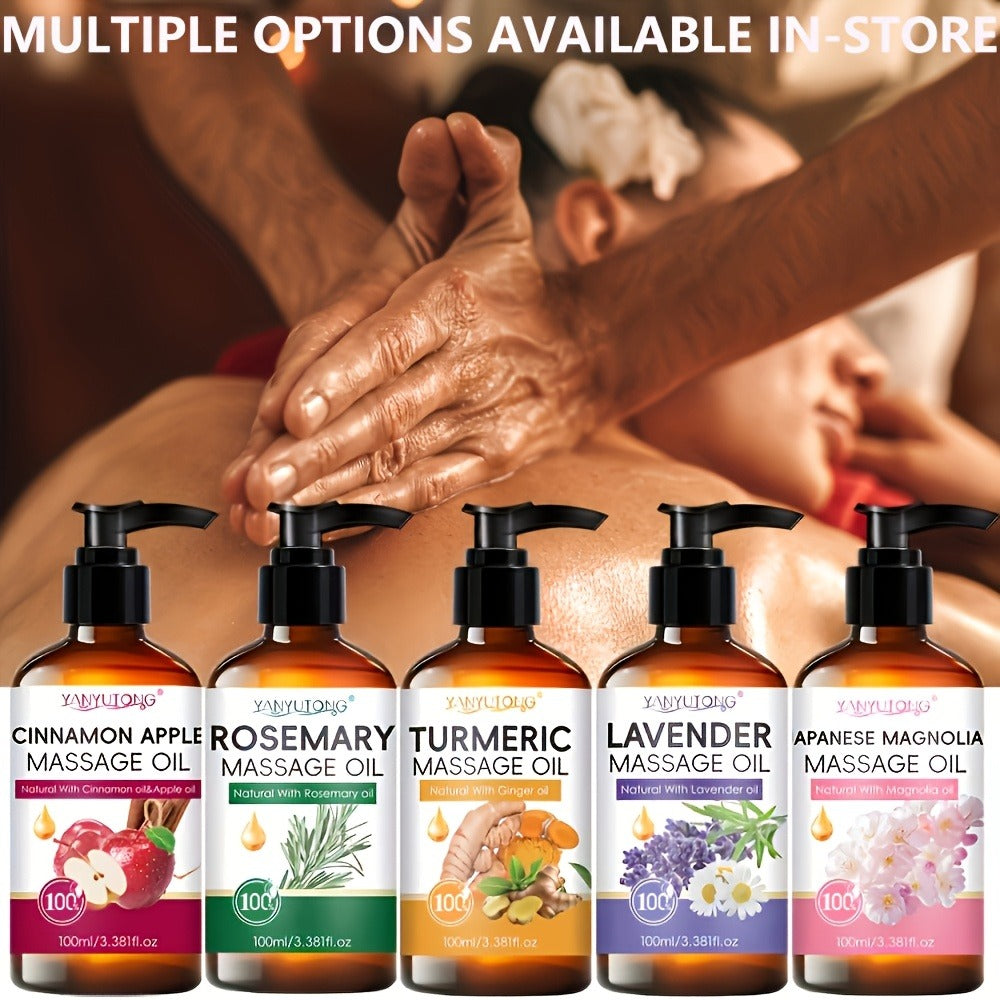 Lavender Massage Oil for Body 3.38oz — Natural Nourishing & Hydrating Formula for All Skin Types, Calming Aromatherapy, Couples Massage Oil, Gentle Non-Irritating Skincare Gift for Women