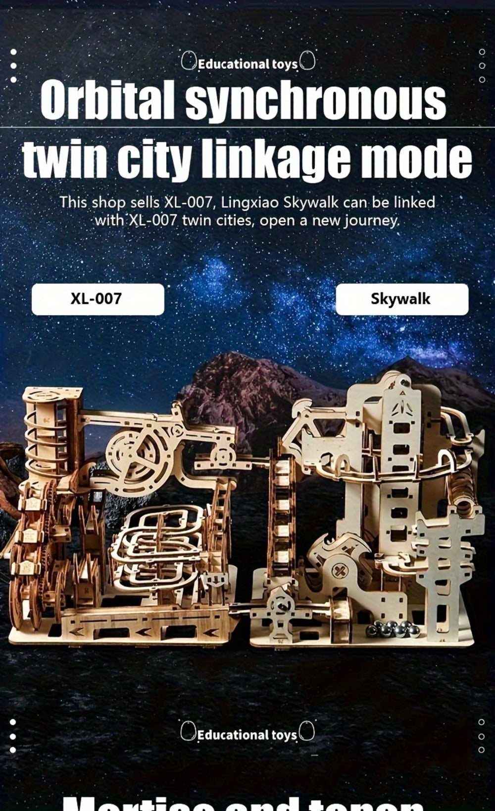 Wooden Ball Track Puzzle Model Kit – STEM Engineering Building Set for Adults & Teens, Kinetic Marble Run Expansion Sets A & B, Brain Teaser DIY Craft, Unique Birthday Gift for Men Women