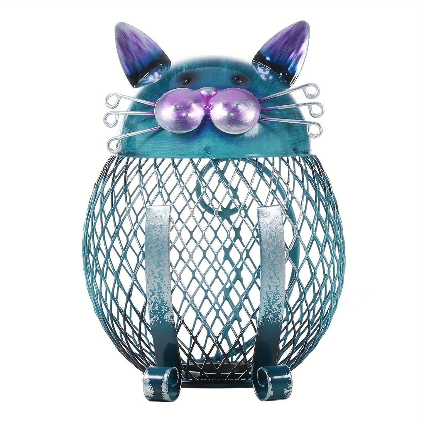Ceramic Cat Piggy Bank with Removable Bottom Lid - Cute Kitten Coin Bank Figurine for Kids & Adults, Cat Lover Gift, Home Decor for Shelf & Office, Birthday Christmas Halloween Present