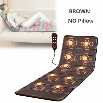Full Body Heating Massager Set – PU Leather Massage Chair Pad with Neck Massager, Leg Massager, Lumbar Pillow & Headrest, Timer, Non-Slip Base, Full Body Heat Massage for Home & Office Relaxation