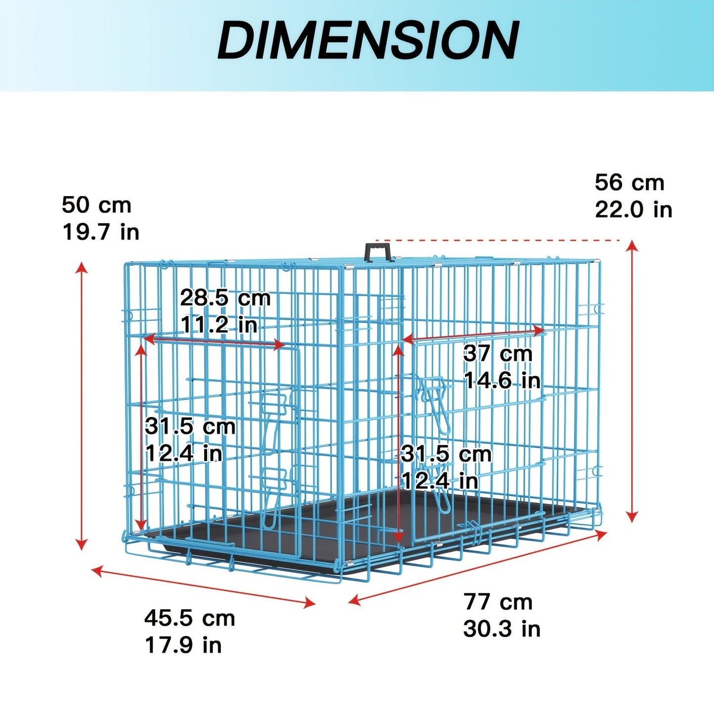 Dog Crate Foldable Metal Wire Dog Cage with Divider Panel & Leak-Proof Tray – Indoor Outdoor Dog Kennel for Small Medium Dogs, Rabbits & Small Animals, Multiple Sizes & Colors