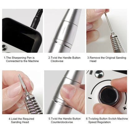 Nail Drill Machine 45000RPM Forward Reverse Rotation Rechargeable with LCD Display Low Noise Electric Nail File for Gel Polish Removal Acrylic Nails Manicure Pedicure Home Salon White Pink Black Purple