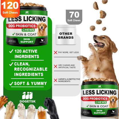 Dog Immune & Gut Support Chews 120ct – Chicken Flavor Soft Chews for Healthy Skin & Coat, Digestive Health & Immune Boost – Daily Wellness Supplement for All Breeds & Ages