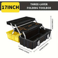 21-inch Folding Toolbox - Three-layer Folding Plastic Storage, Thick Material, Anti-fall And Wear-resistant, Multi-functional Storage Box With Tray And Partition - For Home, Garage, Workshop - Suitable for DIY Enthusiasts, Mechanics & Homeowners - Great G