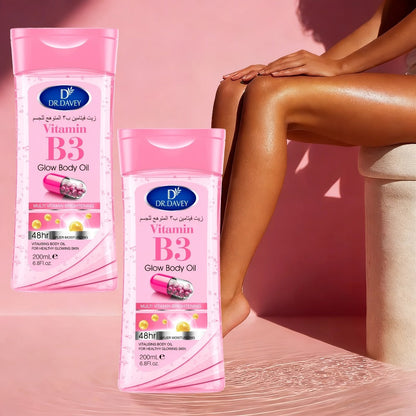 Niacinamide Body Oil 2-Pack Vitamin B3 – Lightweight Hypoallergenic Multi-Use Skin Oil for Hair, Body & Nails | Non-Greasy Fast Absorbing Dry Skin Moisturizer | Body Oil Gift Set for Women & Mom