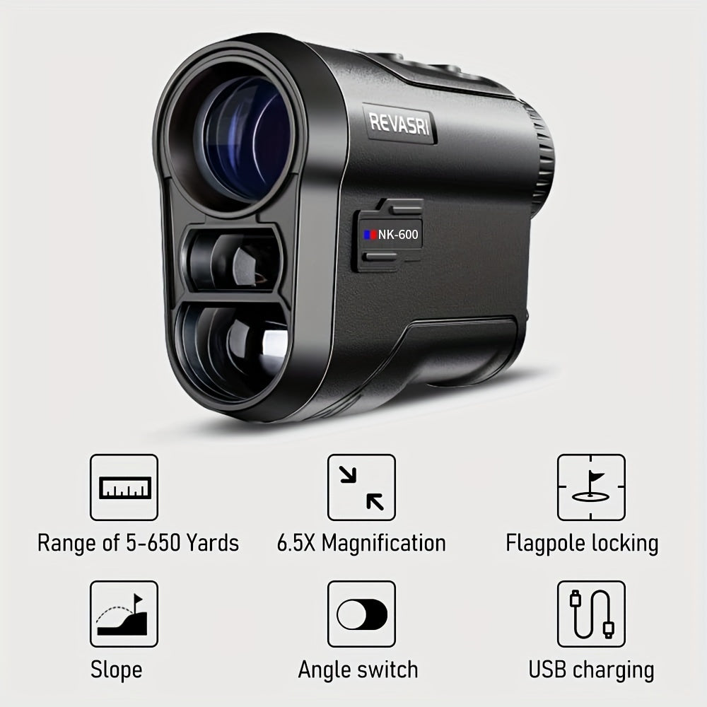 Multi-Function Golf Rangefinder 650 Yards | Golf Mode, Slope Compensation, Speed, Height & Horizontal Distance Measurement – USB Rechargeable Laser Rangefinder for Golfers & Multipurpose Outdoor Use