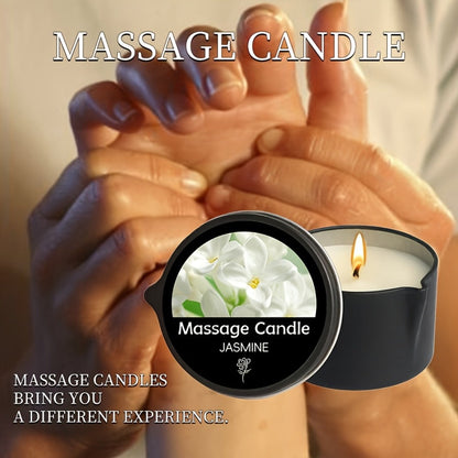 Massage Oil Candle 2-in-1 Soy Wax Scented Candle with Essential Oil — Moisturizing Warm Body Lotion for Spa Pedicure Relaxation Aromatherapy Gift for Women 2oz Multiple Scents