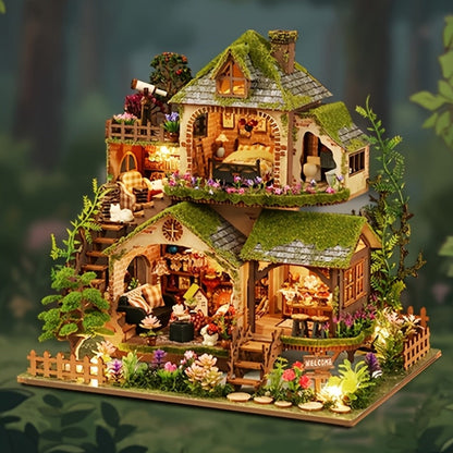 DIY Wooden Forest Hut Model Kit Handcrafted Miniature Cabin Assembly Set for Adults Teens – No Glue Laser-Cut Wood 3D Puzzle Creative Home Decor Gift for Birthday Christmas Valentine's Day