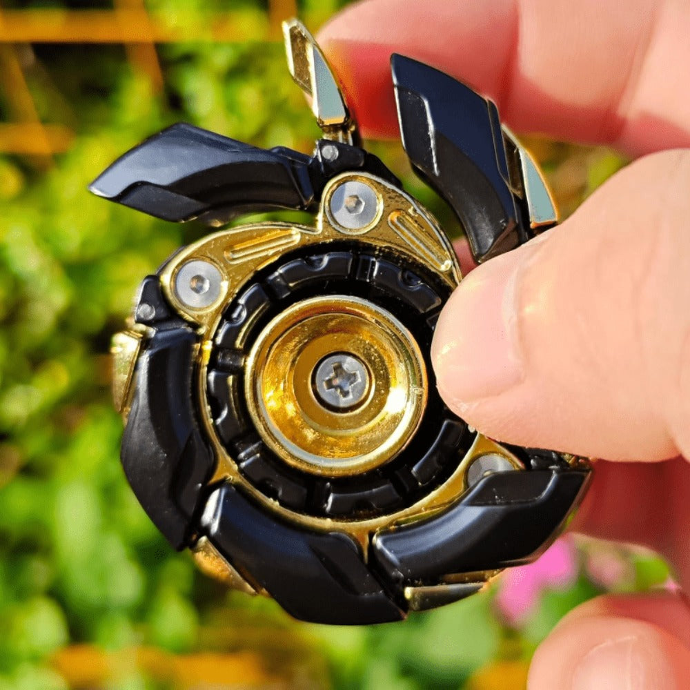 Metal Fidget Spinner Toy for Adults & Teens – Customizable Stress Relief Spinner with Hex Key, Screws & Metal Tube, Cool Decompression Anxiety Relief Tool, Black Gold Silver Dazzling Colors