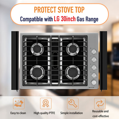 Gas Stove Burner Cover Mat Non-Stick Reusable Washable Stove Top Protector for LG 30-Inch Gas Stove – Oil-Resistant High-Temp Safe, Trimmable 5-Hole Design, Keeps Stove Clean & Scratch-Free