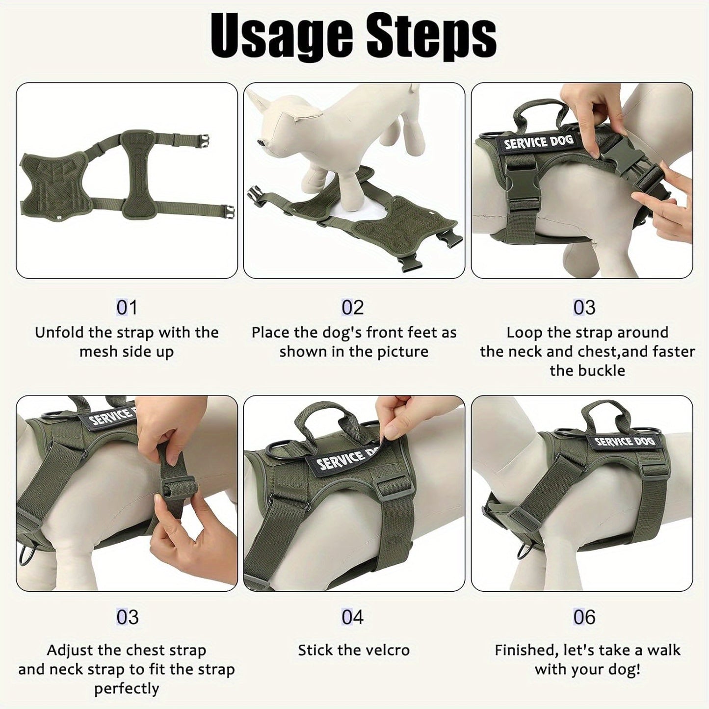 Reflective No-Pull Dog Harness with Patches – Adjustable Soft Mesh Vest Harness for Small, Medium & Large Dogs | S, M, L, XL