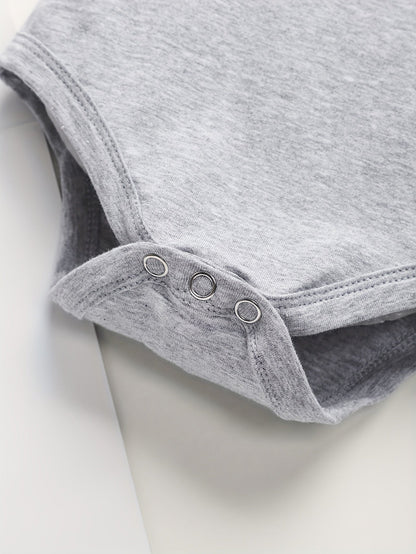 Baby Letter Print Cotton Bodysuit - Soft Crew Neck Onesie