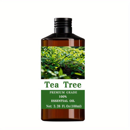 Tea Tree Essential Oil 100ml — 100% Pure Aromatherapy Oil for Skin Care, Hair & Scalp, Nail Care, Massage, Diffuser & Meditation, Cleansing Gift for Women and Men