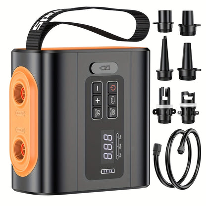 Smart High-Pressure Air Pump, LCD Auto-Stop & USB Fast Charge