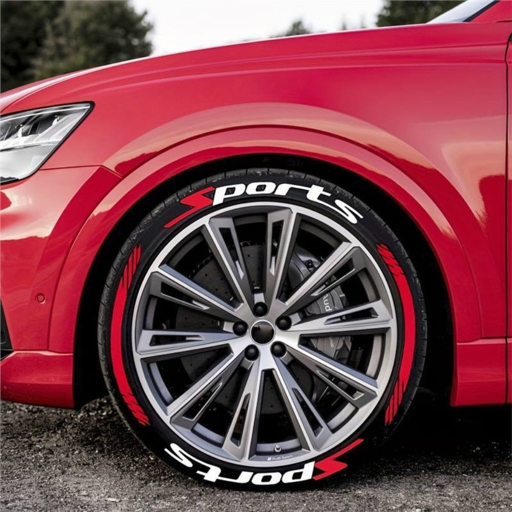 Tire Letter Stickers – Sport Racing PVC Tire Decals for Car & Motorcycle, Self-Adhesive Raised Letter Stickers, Cool Car Modification Decoration (Pack of 8)