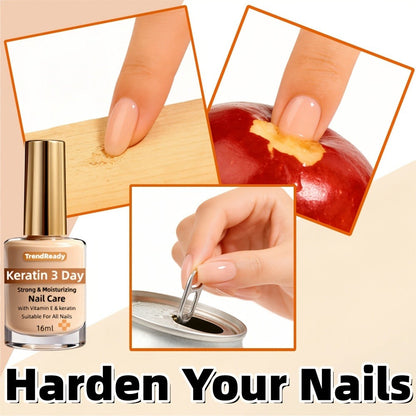 Nail Strengthener 4-in-1 Keratin Protein Hardener for Weak Splitting & Breaking Nails – Fast Dry Alcohol-Free Nail Care Oil Instant & 3-Day Repair Manicure Treatment 2pcs & 4pcs