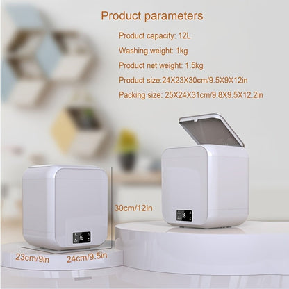 Mini Washing Machine Pure Copper Motor High Torque 4 Washing Modes Portable Washer for Underwear Socks Baby Clothes Separate Washing Anti Cross-Infection White