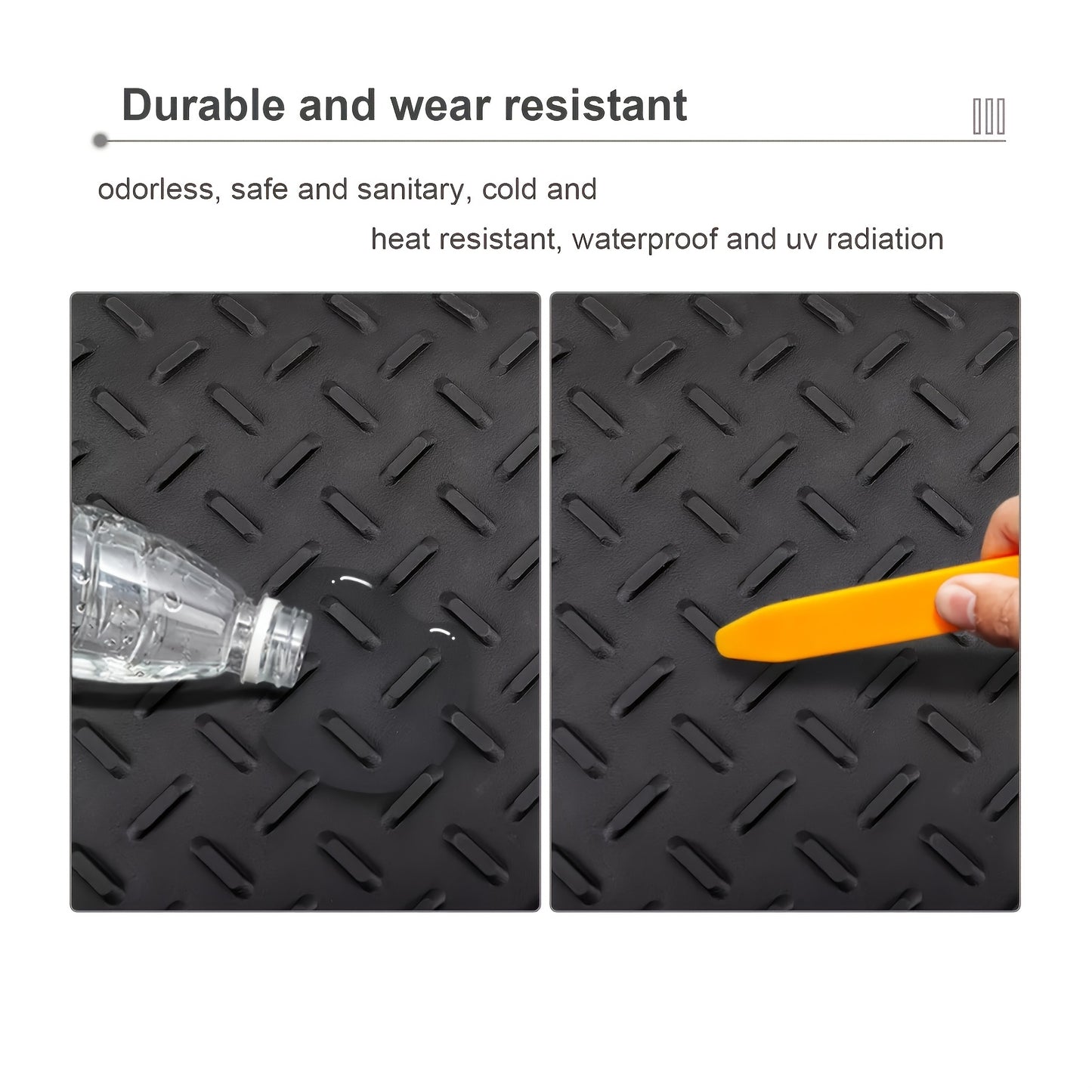 Trunk Cargo Liner Rubber Mat Universal Fit - All Weather Waterproof Trunk Mat with Seat Back Protector, Trim-to-Fit for Cars, SUV & Sedan